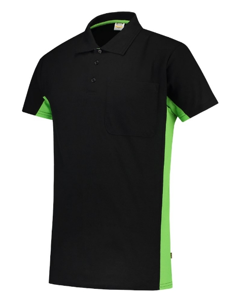 Afbeeldingen van TRICORP WORKWEAR Poloshirt Bicolor Borstzak 202002 zwart/lime S