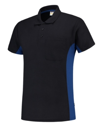 Afbeeldingen van TRICORP WORKWEAR Poloshirt Bicolor Borstzak 202002 navy/korenblauw XL