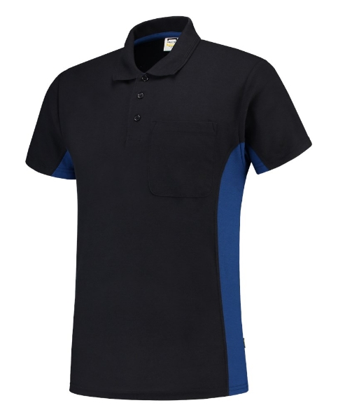Afbeeldingen van TRICORP WORKWEAR Poloshirt Bicolor Borstzak 202002 navy/korenblauw XL