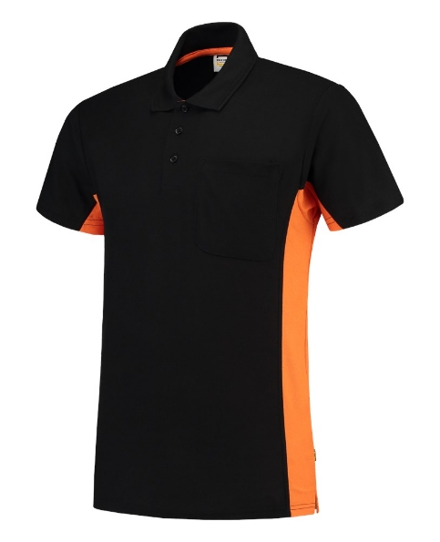 Afbeeldingen van TRICORP WORKWEAR Poloshirt Bicolor Borstzak 202002 zwart/oranje M