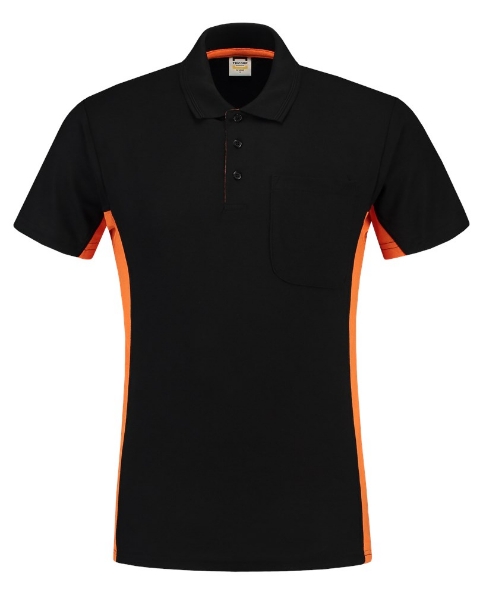 Afbeeldingen van TRICORP WORKWEAR Poloshirt Bicolor Borstzak 202002 zwart/oranje M
