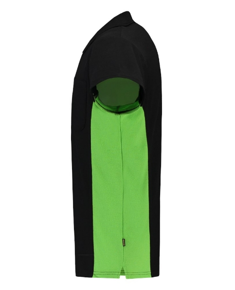 Afbeeldingen van TRICORP WORKWEAR Poloshirt Bicolor Borstzak 202002 zwart/lime S