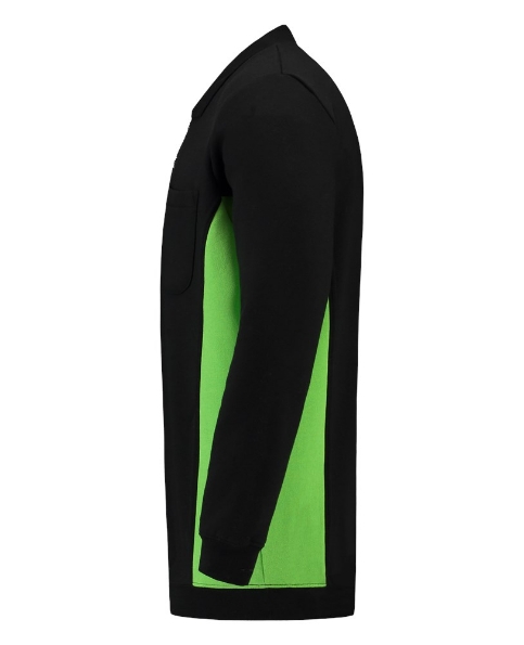 Afbeeldingen van TRICORP WORKWEAR Polosweater Bicolor Borstzak 302001 zwart/lime XL