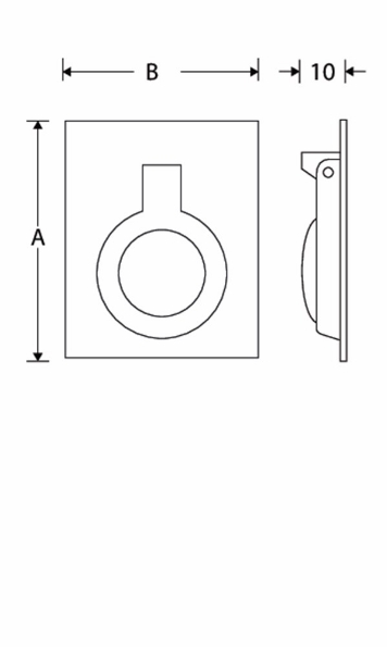Afbeeldingen van Wb luikring verdekt mat nikkel, 40 x 30