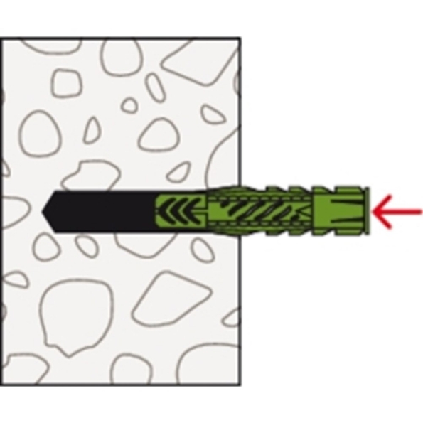Afbeeldingen van Fischer universeelplug UX Green 10 x 60 met rand