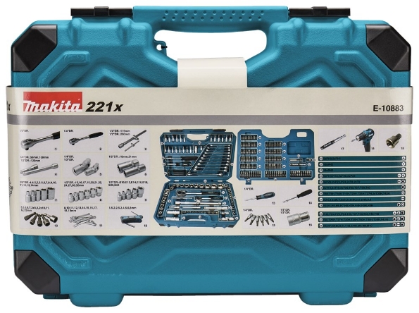Afbeeldingen van Makita Handgereedschapset 221dlg E-10883