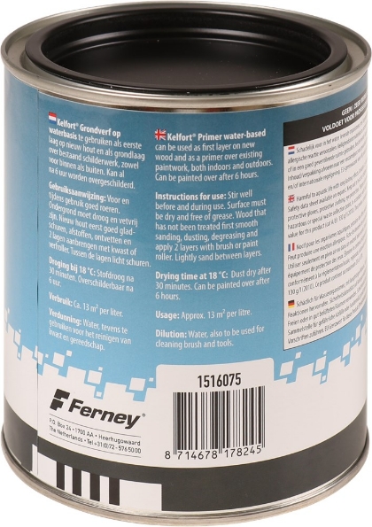 Afbeeldingen van Kelfort grondverf op waterbasis zwart 750ml