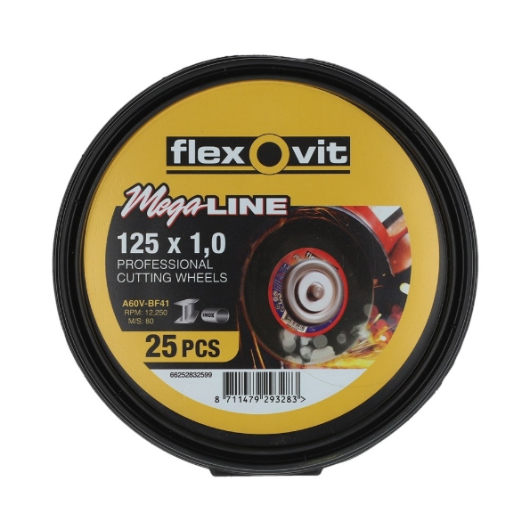 Afbeeldingen van Flexovit Doorslijpschijf Vlak Mega-Line Inox A60V  T41/80 125x1,0x22