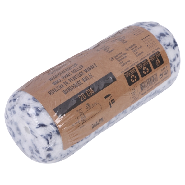 Afbeeldingen van Copenhagen Pro muurverfroller dualon 5* - flexibele kern - 18 mm poolhoogte - 20 cm - wit/blauw