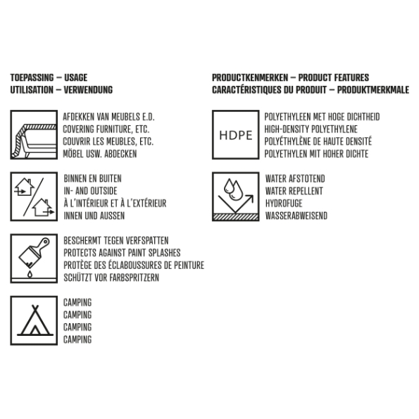 Afbeeldingen van Copenhagen Pro afdekzeil HDPE - 6 MU - 4 x 5 m - transparant