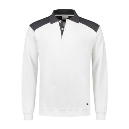 Afbeeldingen van Santino polosweater Tesla wit/grijs