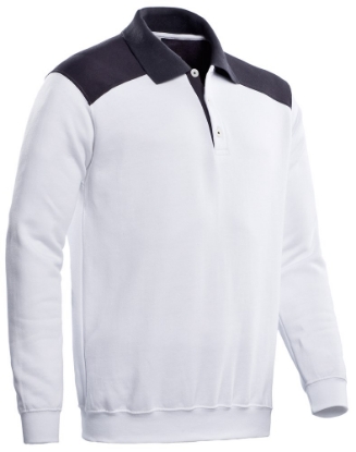 Afbeeldingen van Santino Polosweater Tesla wit/grijs 3XL