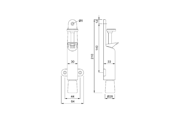 Afbeeldingen van KWS Deurvastzetter 1026-02, zilveren kleur