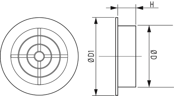Afbeeldingen van BEKRO PLASTIKS Ventilatierozet, 120 mm, rond, wit, pvc