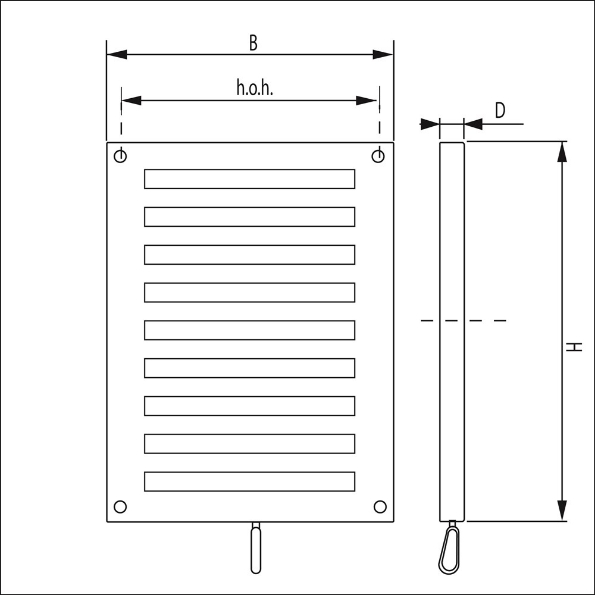 Afbeeldingen van BEKRO PLASTIKS Schuifrooster afsluitbaar, 220 x 150 mm, wit, pvc