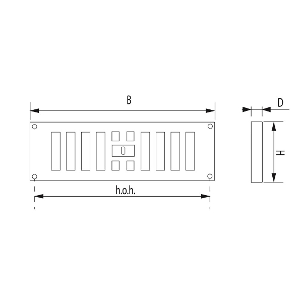 Afbeeldingen van BEKRO PLASTIKS Schuifrooster afsluitbaar, 25 x 8 cm, wit, pvc