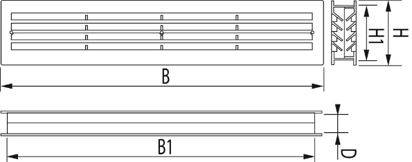 Afbeeldingen van WEHA Deurventilatierooster, 452 x 92 mm, crème, pvc