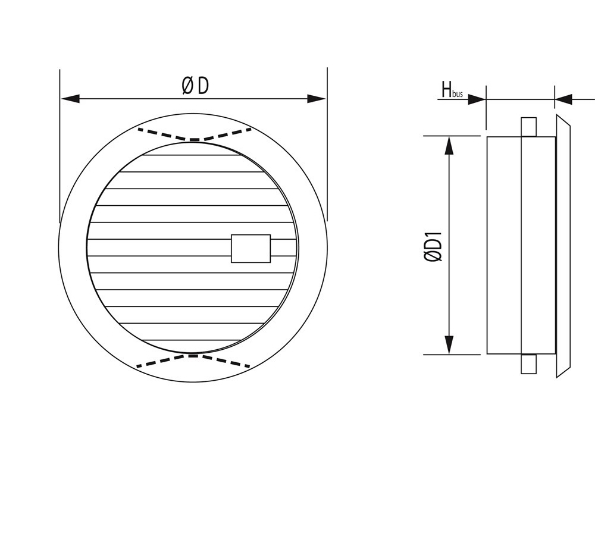 Afbeeldingen van WEHA Schoepenrooster afsluitbaar met installatieclips, 100 mm, rond, afsluitbaar, wit, pvc