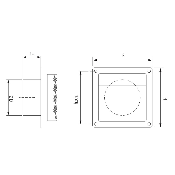 Afbeeldingen van WEHA Lamellenrooster, 125 mm, doorlaat 112 cm2, rvs