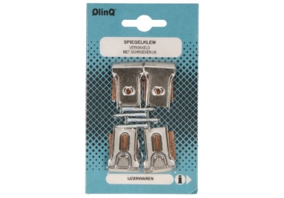 Afbeeldingen van QlinQ Spiegelklem vernikkeld, set van 4 stuks