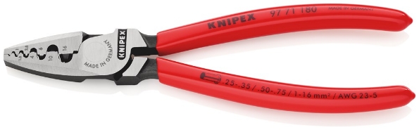 Afbeeldingen van KNIPEX Krimptang voor adereindhulzen met kunststof bekleed 180mm