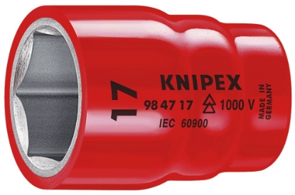 Afbeeldingen van KNIPEX Steeksleutelinzetstuk voor zeskantschroeven, met binnenvierkant 1/2" VDE 12mm
