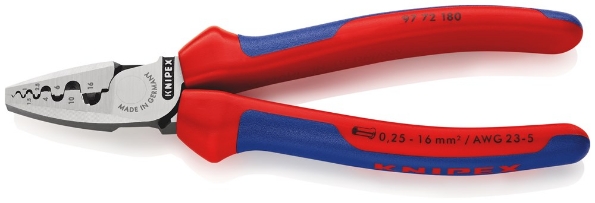 Afbeeldingen van KNIPEX Krimptang voor adereindhulzen 0,25-16  180
