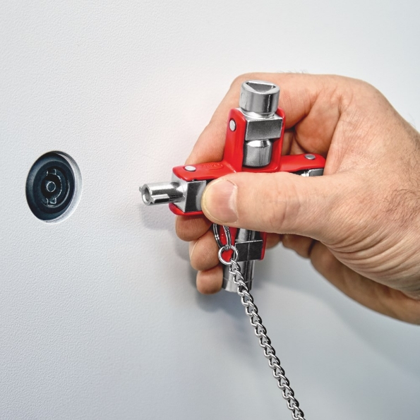 Afbeeldingen van Knipex universele sleutel voor schakelkasten en afsluitsystemen