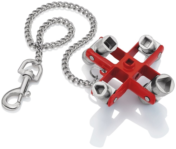 Afbeeldingen van Knipex universele sleutel voor schakelkasten en afsluitsystemen