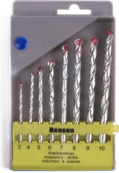 Afbeeldingen van Benson steenboorset  8 delig Maten: 3, 4, 5, 6, 7, 8, 9 en 10 mm