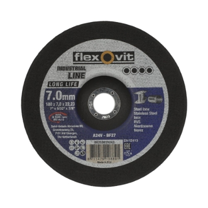 Afbeeldingen van Flexovit Afbraamschijf Long Life Inox A24V  T27/80 180x7,0x22