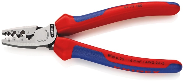 Afbeeldingen van KNIPEX Krimptang voor adereindhulzen 0,25-16  180
