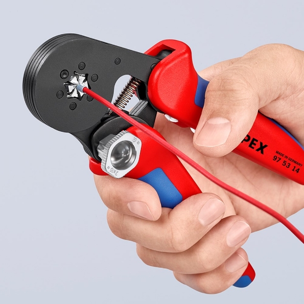 Afbeeldingen van KNIPEX Zelfinstellende krimptang voor adereindhulzen, met zij-invoering 180