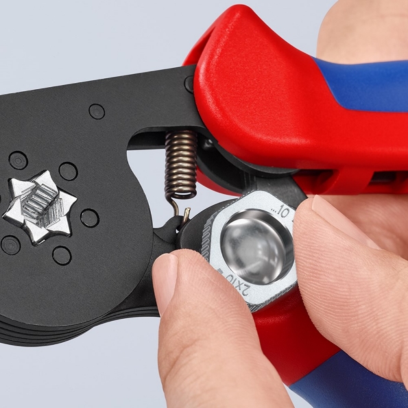 Afbeeldingen van KNIPEX Zelfinstellende krimptang voor adereindhulzen, met zij-invoering 180