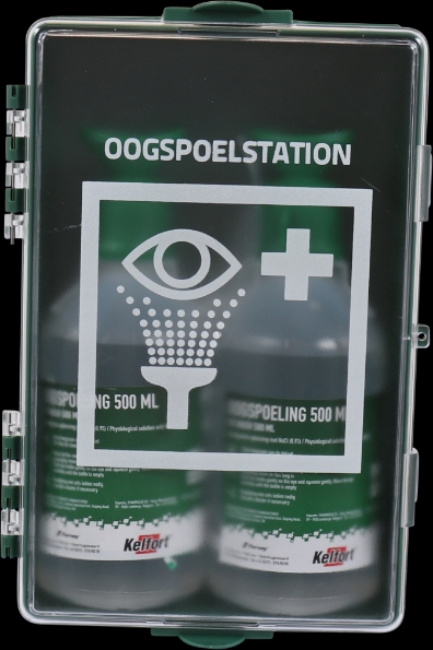 Afbeeldingen van Kelfort Oogspoelstation gevuld Sodium Chloride 2 x 500ml flacons