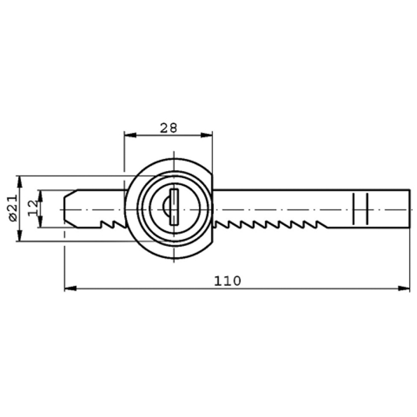Afbeeldingen van Mauer vitrine slot (glas) 28x110mm glans verchroomd met 2 sleutels