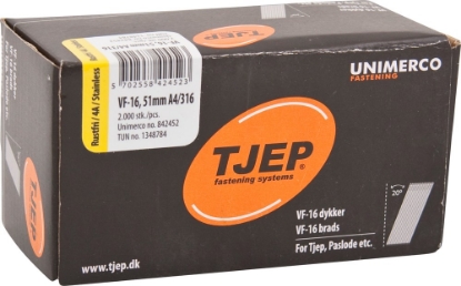 Afbeeldingen van TJEP Brad 20° 16GA VF-16 RVS A4 1,6x51mm (2000)