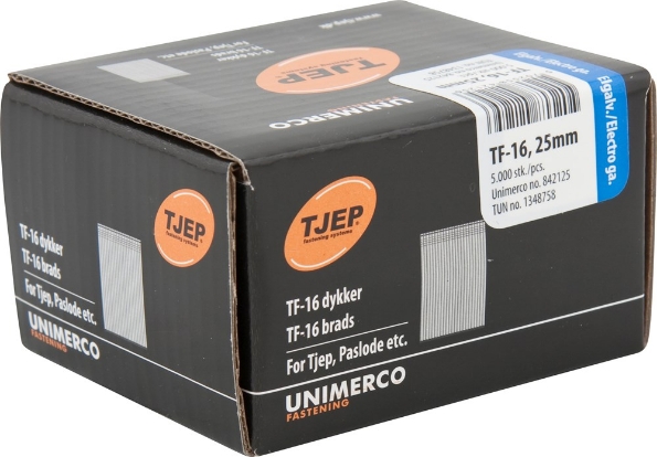 Afbeeldingen van TJEP Brad 0° 16GA TF-16 verzinkt 1,6x25mm (5000)