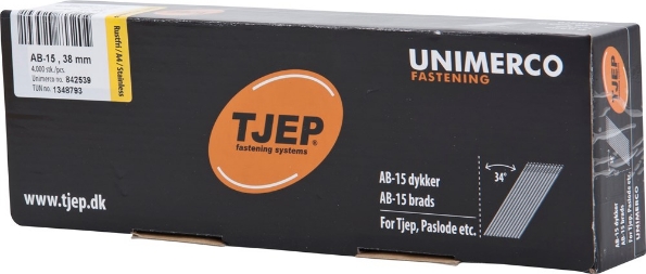 Afbeeldingen van TJEP Brad 34° 15GA AB-15 D-kop RVS A2 1,8x38mm (4000)