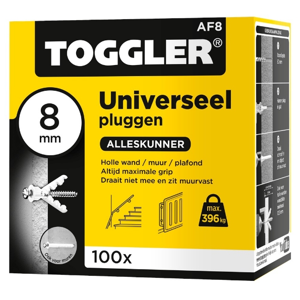 Afbeeldingen van Toggler Alligator plug + flens AF8 Ø8mm wanddikte > 12,5mm
