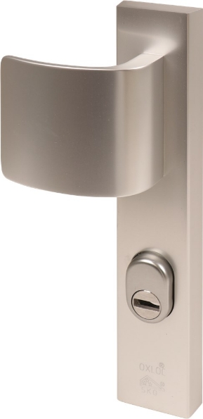 Afbeeldingen van Oxloc Veiligheid voordeurgarnituur met deurduwer PC72, links deurdikte 55mm kerntrekbeveiliging SKG3 F1