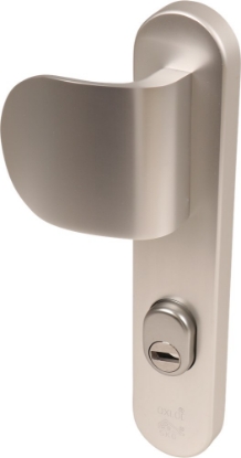 Afbeeldingen van Oxloc Veiligheid voordeurgarnituur met deurduwer PC72, links deurdikte 55mm kerntrekbeveiliging SKG3 F1