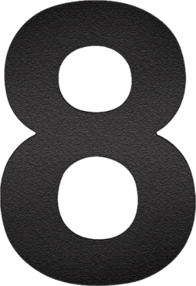 Afbeeldingen van Oxloc Huisnummer 8 rvs mat zwart 70 x 120 mm