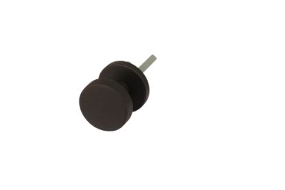 Afbeeldingen van Oxloc Meterkastknop met blindrozet op stalen onderrozet rvs zwart