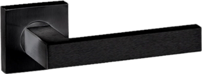 Afbeeldingen van Oxloc Deurkruk met rozet op kunststof onderrozet, Tiel, RVS zwart