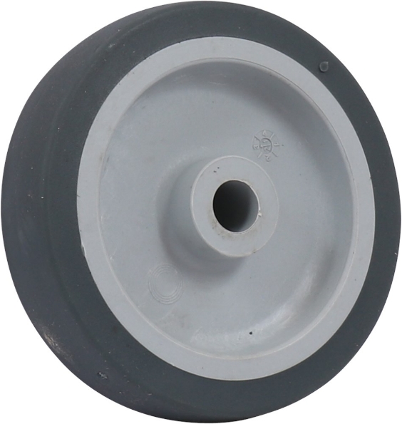 Afbeeldingen van Kelfort Wiel 100 mm met glijlager grijs rubber loopvlak pvc