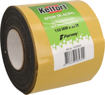 Afbeeldingen van Kelfort EPDM Folie zwart zelfklevend-acryl 150mm x 20 meter