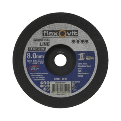 Afbeeldingen van Flexovit Afbraamschijf Fast Cut Inox A24Q  T27 180x8x22