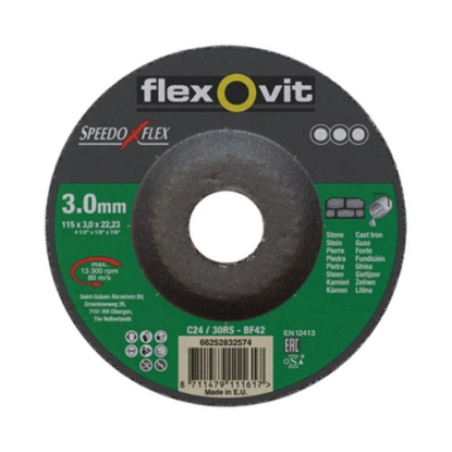 Afbeeldingen van Flexovit Doorslijpschijf Kom Speedoflex Steen C24/30RS  T42/80 115x3,0x22