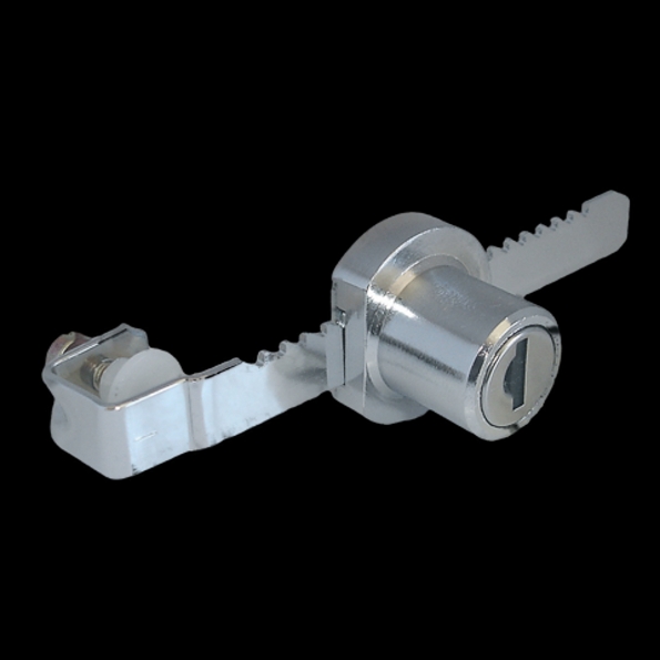 Afbeeldingen van Mauer vitrine slot (glas) 28x110mm glans verchroomd met 2 sleutels